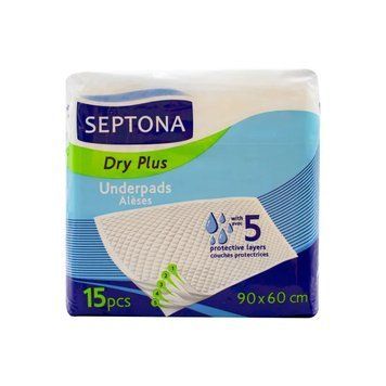 Пелюшки вологопоглинаючі Septona одноразові Dry Plus 60*90 15 шт SUPDP6090 фото